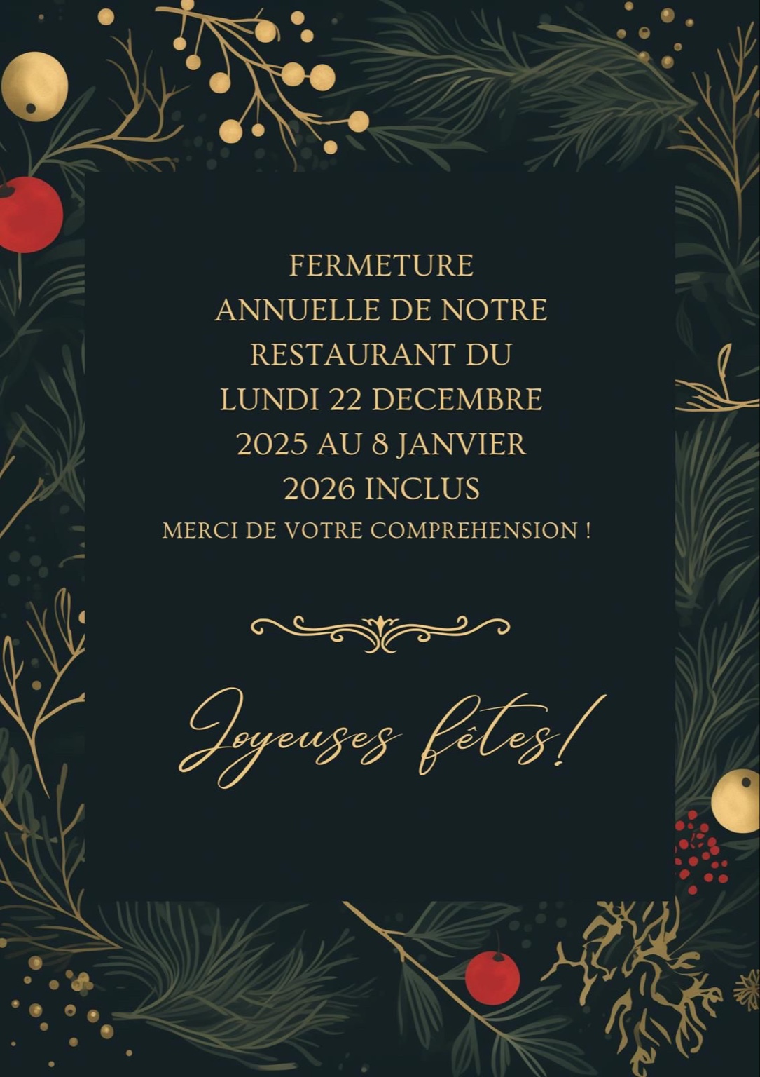 Fermeture annuelle Braisonnable